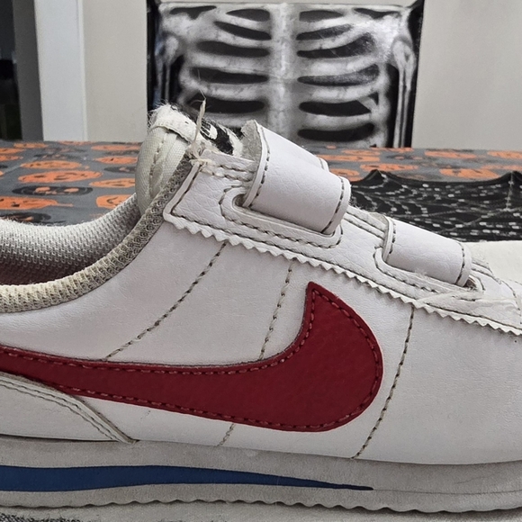 Size 12c - Nike Classic Cortez Leather White Red - Picture 8 of 12